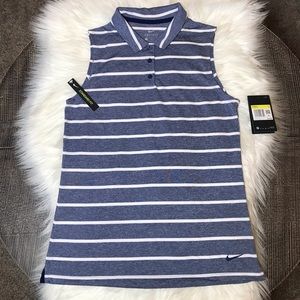NIKE | Sleeveless Golf Top Small Blue & White